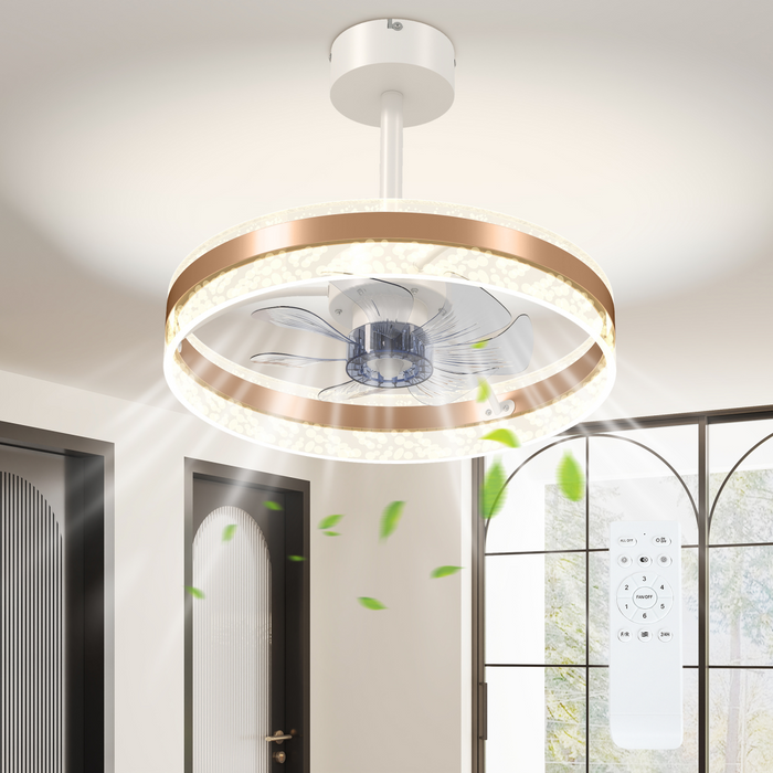 Modern LED Ceiling Fan with Light – 6-Speed Reversible Motor & Remote Control - Samanta Factory