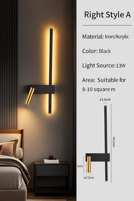 Nordic Modern LED Wall Lamp – Black & White Minimalist Design for Living Room & Bedroom - Samanta Factory