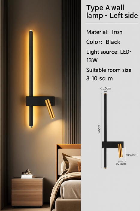 Nordic Modern LED Wall Lamp – Black & White Minimalist Design for Living Room & Bedroom - Samanta Factory