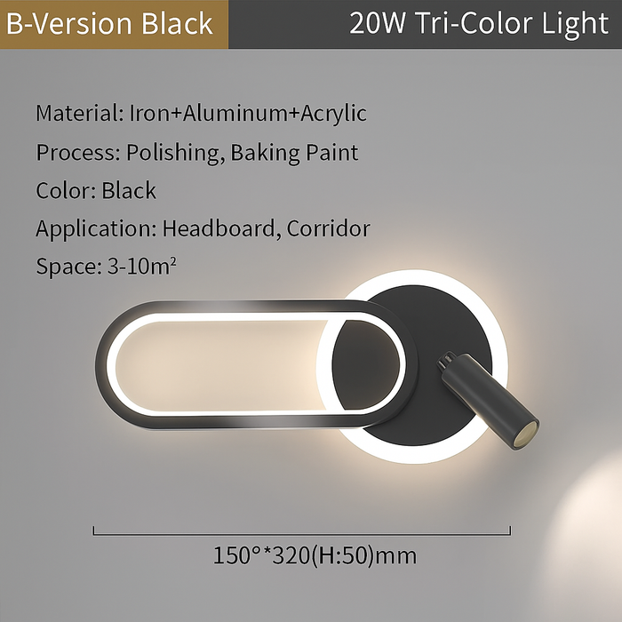 Bedside Lamp Modern Simple Creative Living Room Background Wall Stairwell Wall Lamp Nordic Network Red Corridor Wall Light - Samanta Factory