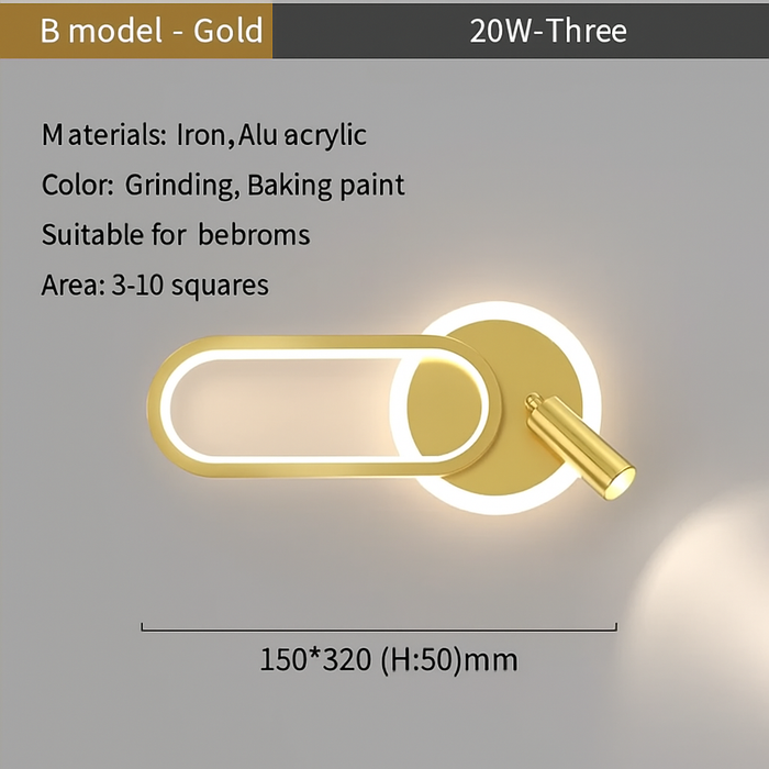 Bedside Lamp Modern Simple Creative Living Room Background Wall Stairwell Wall Lamp Nordic Network Red Corridor Wall Light - Samanta Factory