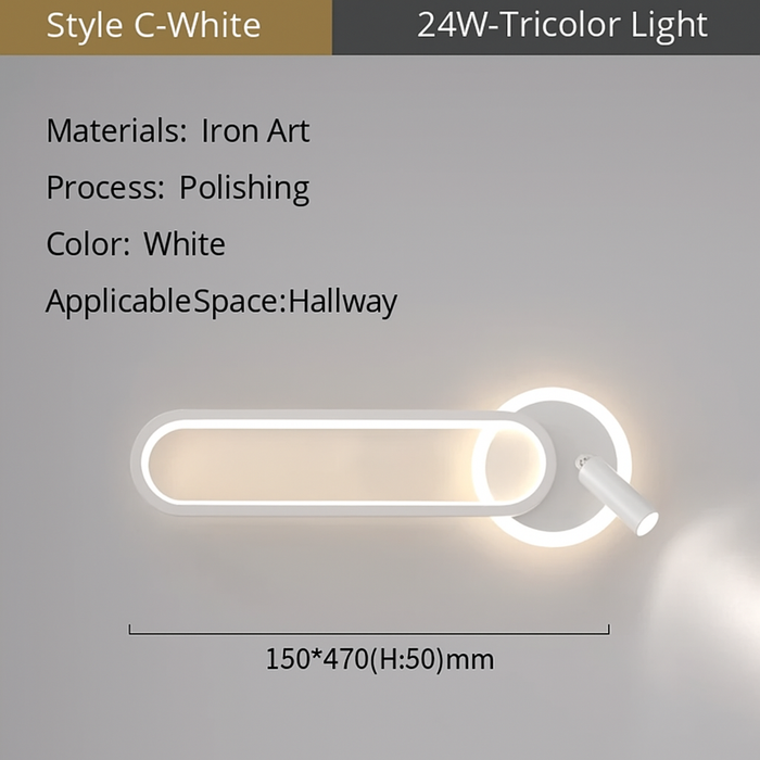 Bedside Lamp Modern Simple Creative Living Room Background Wall Stairwell Wall Lamp Nordic Network Red Corridor Wall Light - Samanta Factory