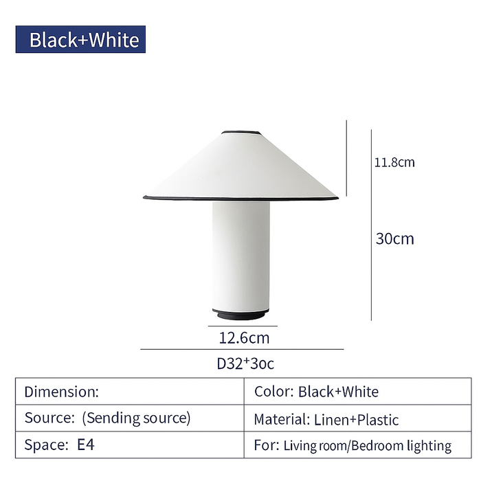 COLETTE Table Lamp – Japanese Wabi-Sabi White Mushroom Design - Samanta Factory