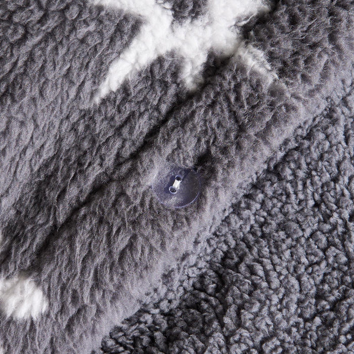 Snowflake Teddy Fleece Duvet Cover Bedding Set Winter Christmas Quilt Bed Soft