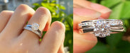 Bridal Ring Set – 1ct Round Cut Zircon in 925 Sterling Silver SF