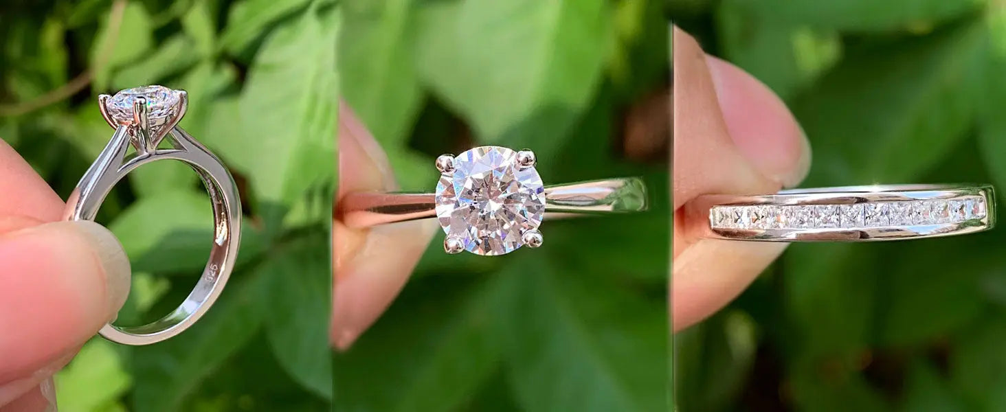 Bridal Ring Set – 1ct Round Cut Zircon in 925 Sterling Silver SF