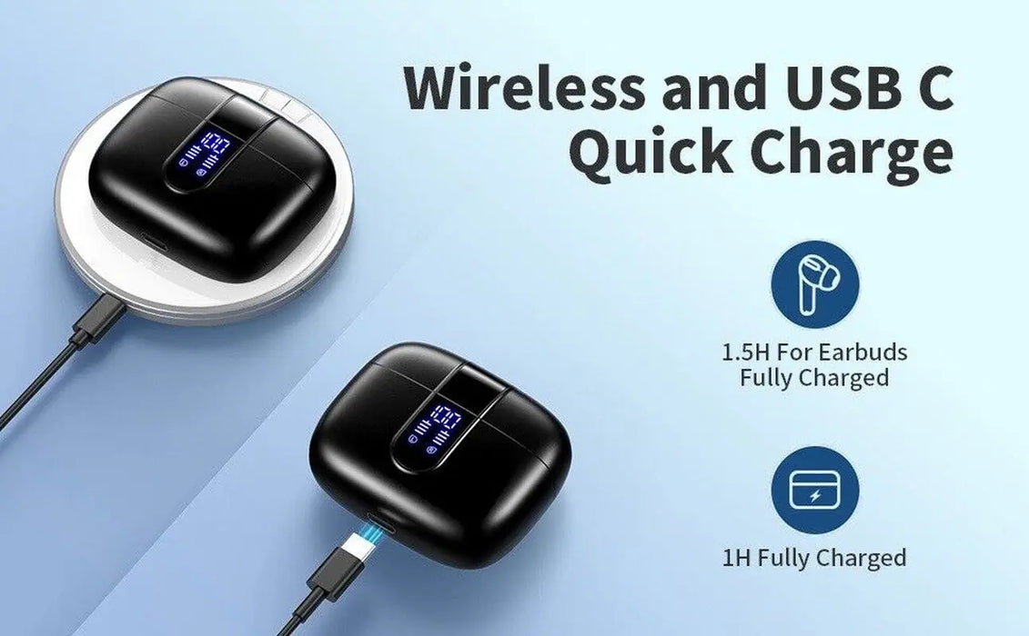 Wireless Earbuds Bluetooth 5.3 Headphones Waterproof Noise Cancelling