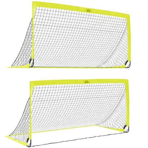 Children’s foldable football goal set for garden with metal frame and net

