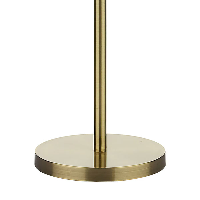 Madrid Antique Brass Floor Lamp with Faux Silk Shade