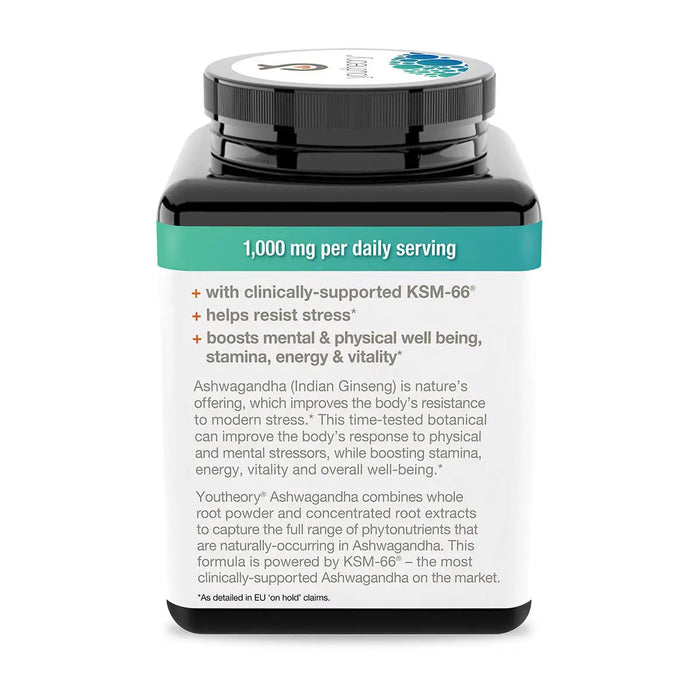 High-strength ashwagandha supplement with KSM-66 for stress support and cortisol balance

