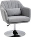 Retro Linen Swivel Tub Chair – Adjustable 360° Accent Seat with Steel Frame & Cushion (Light Grey) - Samanta Factory