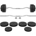Ergonomic curl bar weightlifting set with adjustable plates and star locks – compact home gym equipment