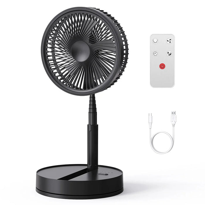 Portable Tower Fan – Foldable Height-Adjustable USB Rechargeable with Remote Control SF