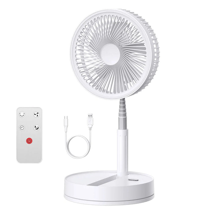 Portable Tower Fan – Foldable Height-Adjustable USB Rechargeable with Remote Control SF