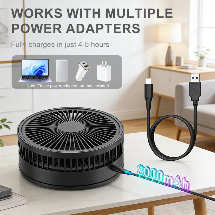 Portable Tower Fan – Foldable Height-Adjustable USB Rechargeable with Remote Control SF