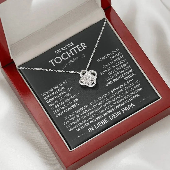 Heart Knot Pendant Necklace – Sparkling Zircon Gift for Daughters SF
