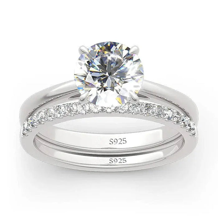 Moissanite Engagement Ring – 2.0ct Round Center Stone SF