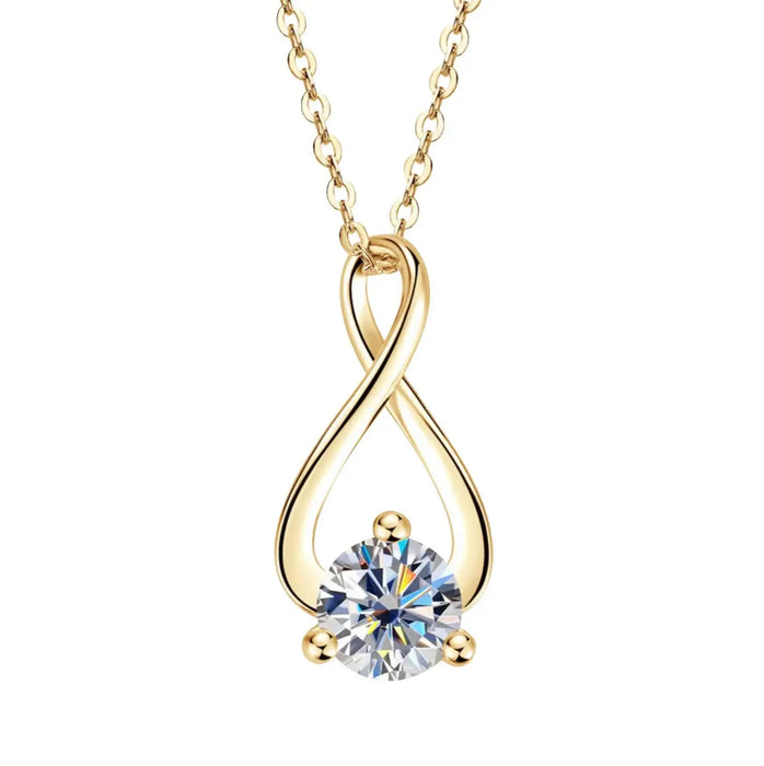 Moissanite Pendant Necklace – D Color VVS1 Twisted Design SF