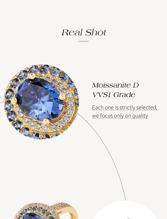 Moissanite Wedding Ring – Oval Cut D Color VVS1 Brilliance SF