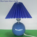 Korean Table Lamp – Vintage Pleated Fabric Shade with Ceramic Base - Samanta Factory
