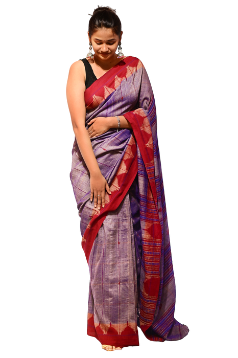Kotpad Saree – Handwoven Tribal Patterns in Natural Earthy Tones - Samanta Factory