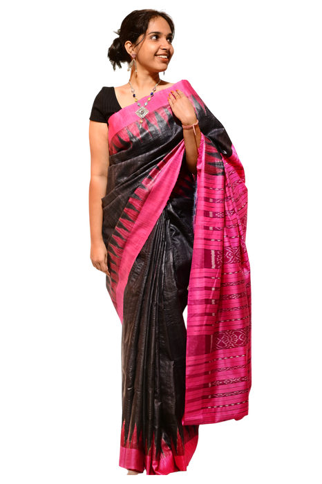Tussar Silk Saree – Lightweight Elegance with Traditional Art Motifs - Samanta Factory