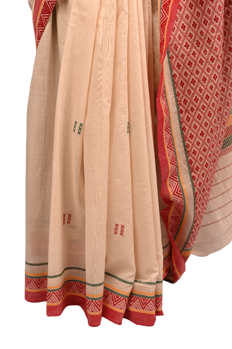 Habaspuri Saree – Traditional Handloom with Tribal & Temple Motifs - Samanta Factory
