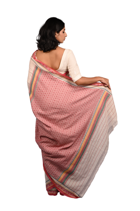 Habaspuri Saree – Traditional Handloom with Tribal & Temple Motifs - Samanta Factory