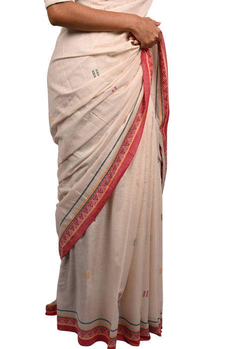 Habaspuri Saree – Traditional Handloom with Tribal & Temple Motifs - Samanta Factory