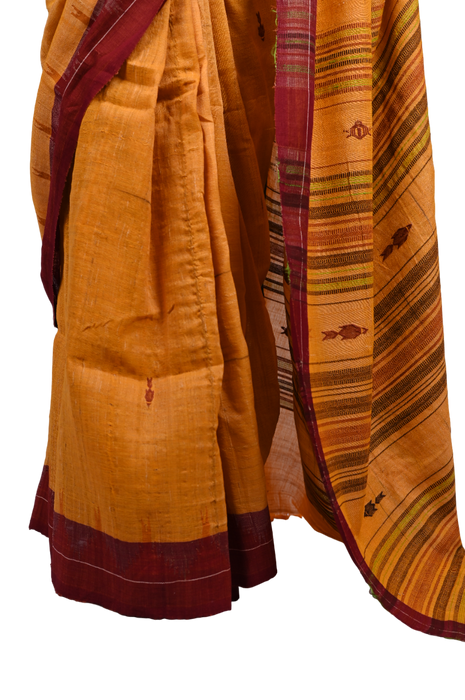 Kotpad Saree – Handloom Tribal Weave with Natural Aul Tree Dye - Samanta Factory