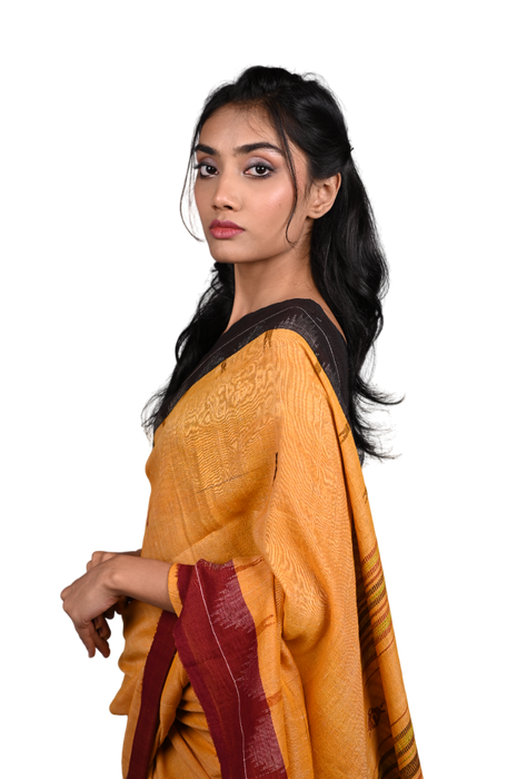 Kotpad Saree – Handloom Tribal Weave with Natural Aul Tree Dye - Samanta Factory