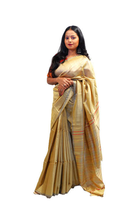 Tussar Silk Sarees – Elegant Wild Silk with Natural Golden Sheen - Samanta Factory