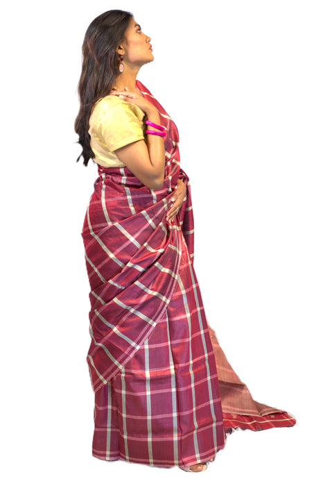 Tussar Silk Saree – Handwoven Wild Silk with Golden Sheen & Traditional Motifs - Samanta Factory