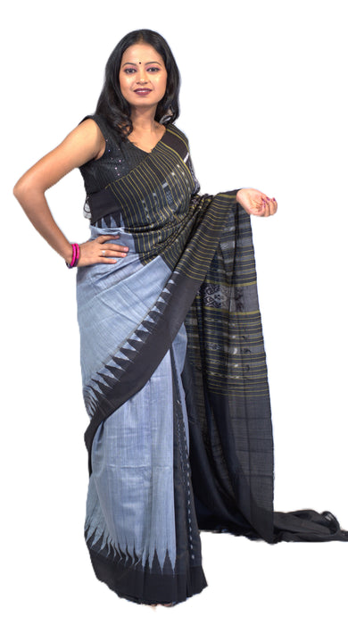 Tussar Silk Saree – Premium Kosa Silk with Ethnic Madhubani & Pattachitra Patterns - Samanta Factory
