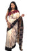 Kotpad Saree – Natural Color with Contrasting Tribal Motif Border - Samanta Factory