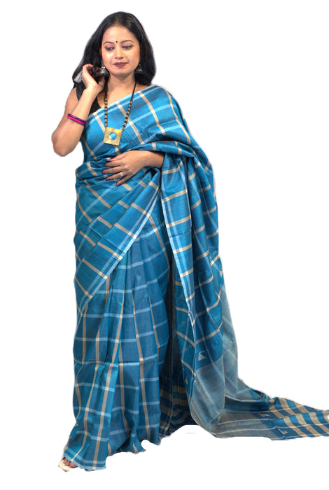 Tussar Silk Saree – Elegant Wild Silk with Natural Golden Sheen - Samanta Factory