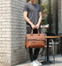 Men’s PU leather business laptop briefcase with flap pocket and zipper closure