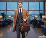 Leather Business Briefcase – Lightweight Men’s Work Tote Bag SF