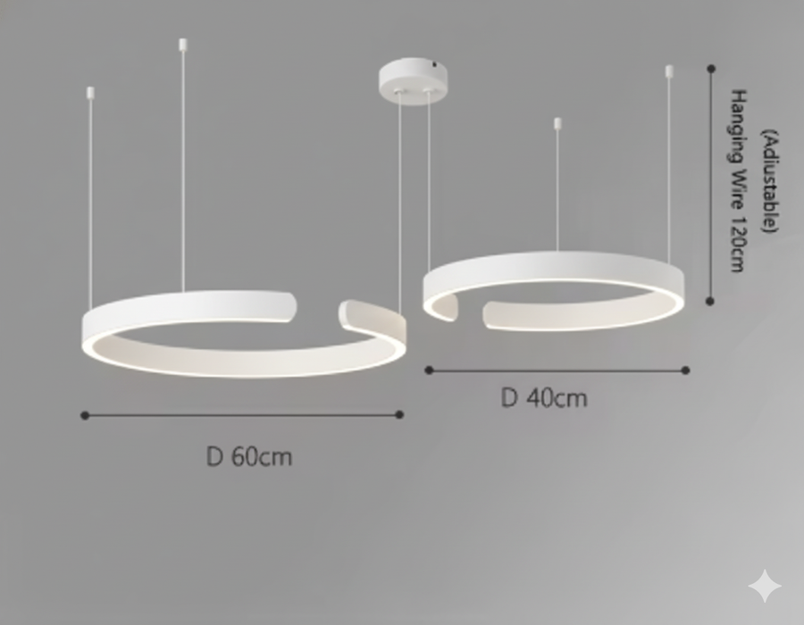 C Ring LED Pendant Light – Dimmable Nordic Hanging Lamp for Dining & Bedroom Spaces - Samanta Factory