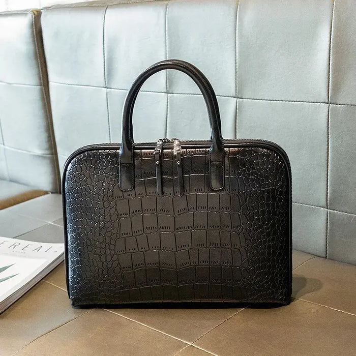 Leather Laptop Briefcase – Stylish Multi-Use Work Bag for Women SF