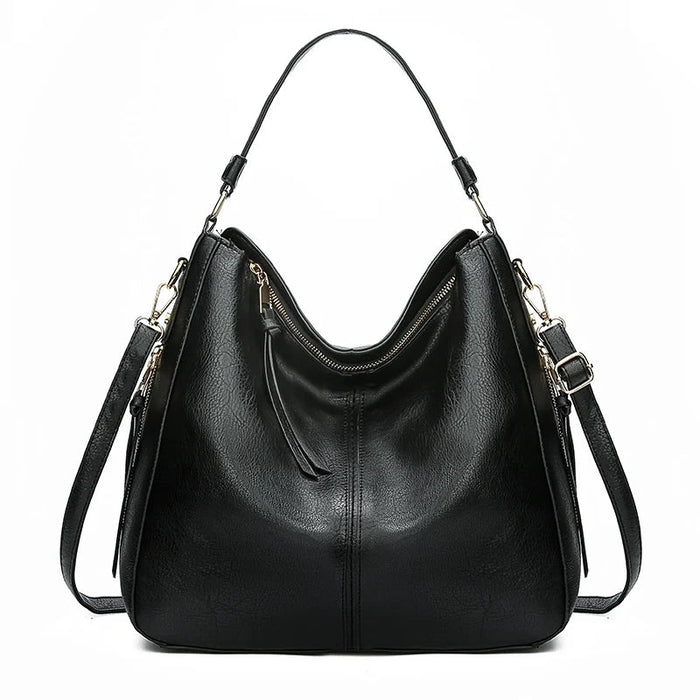 Luxury Faux Leather Hobo Handbag – Large Designer Women’s Tote Shoulder & Crossbody Bag SF