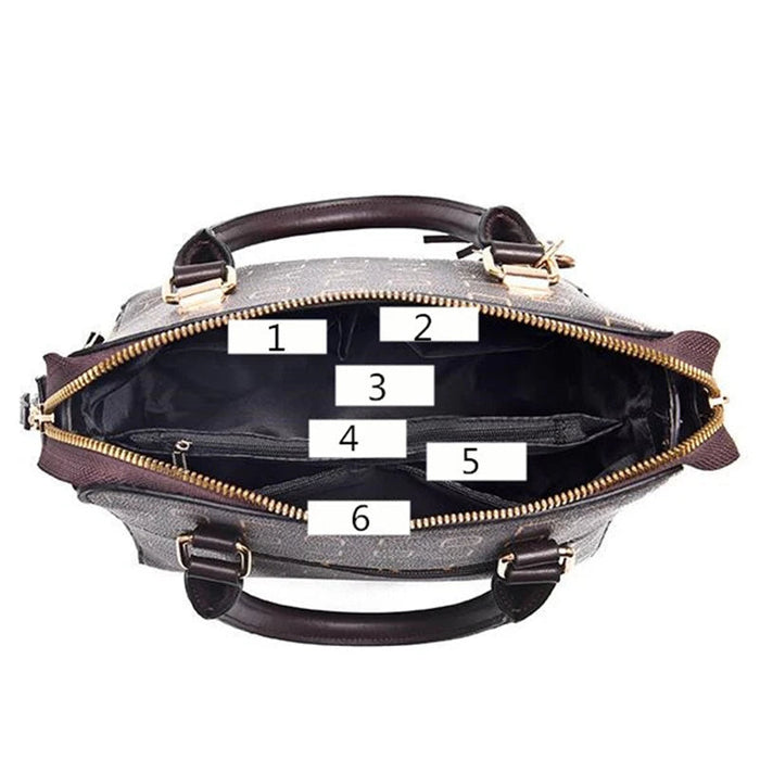 Women’s PU Leather Tote Handbag – Large Capacity Letter Design Tassel Shoulder Bag SF