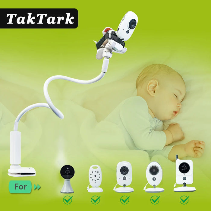 TakTark Universal Baby Monitor Camera Holder – Adjustable Long Arm Mount for Crib or Bed

