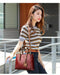 Women’s Leather Handbag – Vintage Casual Tote with Zipper & Hasp Closure - Samanta Factory