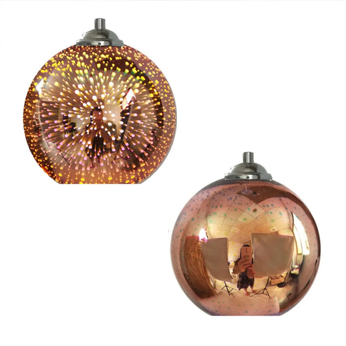 3D Mirror Glass Pendant Light – Modern Colourful E27 Hanging Lamp for Kitchen & Dining Room SF