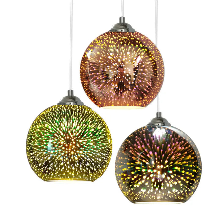 3D Mirror Glass Pendant Light – Modern Colourful E27 Hanging Lamp for Kitchen & Dining Room SF