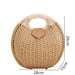 Women's Natural Rattan Handwoven Round Shell Handbag Top-handle Bag Summer Fashion Bohemia Female Casual Tote Clutch Beach Bag SF