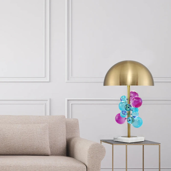 Art Deco Mushroom Lamp – Colourful Glass Globe Design for Table & Floor Lighting - Samanta Factory