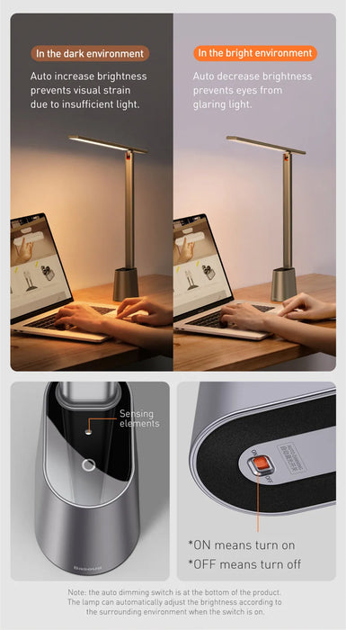 Rechargeable Folding Desk Lamp – Smart Full-Spectrum LED with Auto Dimming - Samanta Factory