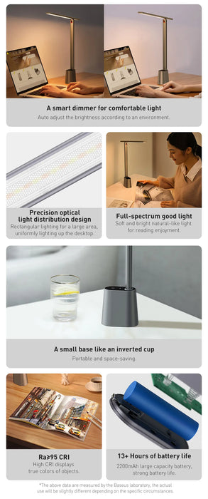 Rechargeable Folding Desk Lamp – Smart Full-Spectrum LED with Auto Dimming - Samanta Factory